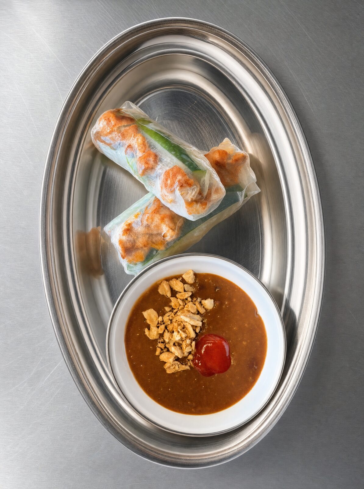 Fresh chicken rice paper rolls (gỏi cuốn) at Thuy's Vietnamese restaurant, Uluwatu
