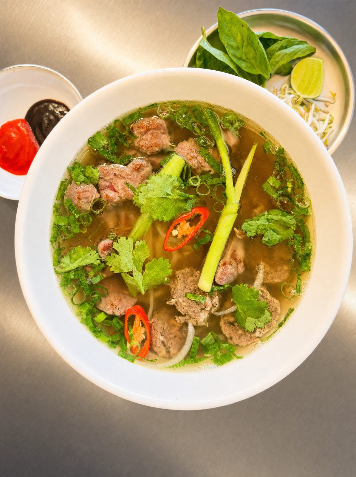 Lemongrass beef phở — Vietnamese beef noodle soup at Thuy's Vietnamese restaurant, Uluwatu