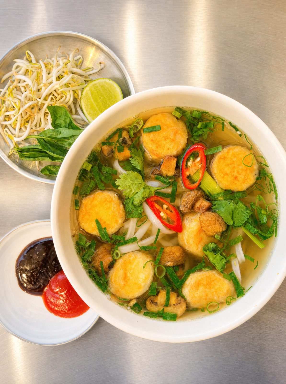 Phở chay vegan tofu and mushroom pho at Thuy's Vietnamese restaurant in Uluwatu, Bali