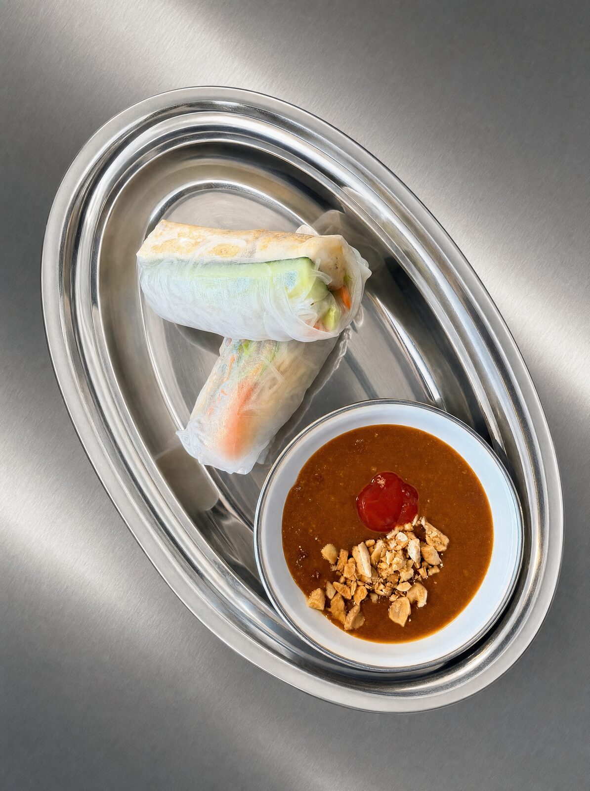 Fresh tofu and vegetable rice paper rolls at Thuy's Vietnamese restaurant, Uluwatu